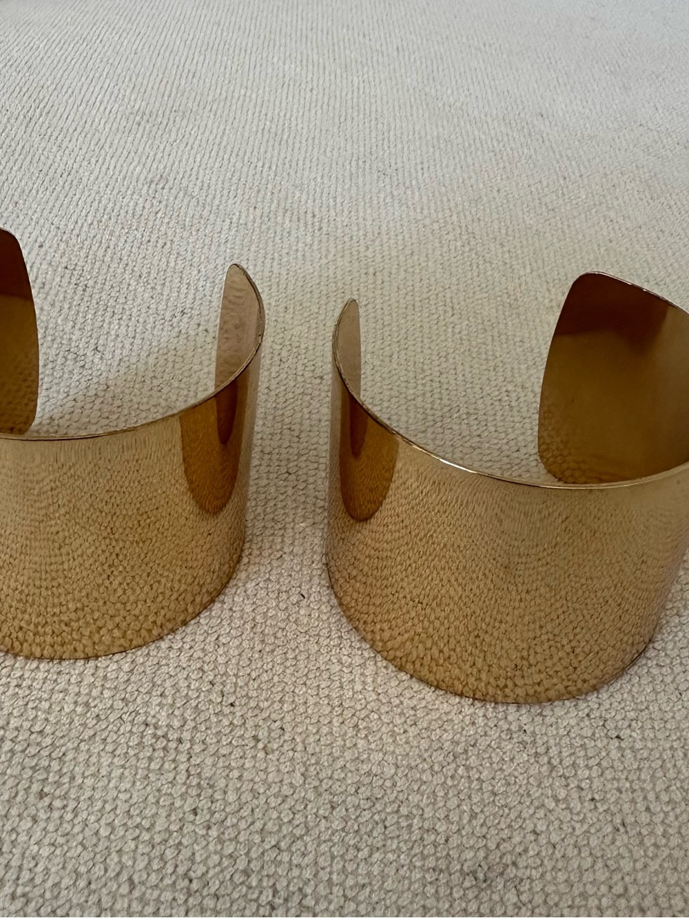 Zara Gold Wide Cuff Bracelets - Pair